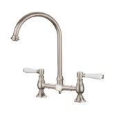 Rangemaster TBL1BF/ Belfast Dual Lever Bridge Tap, Brushed finish