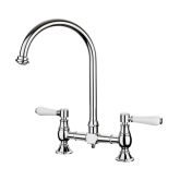 Rangemaster TBL1CM/ Belfast Dual Lever Bridge Tap, Chrome finish