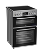 Beko EDC6731S 60cm Double Oven Electric Cooker with Vitroceramic Hob - Silver