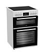 Beko EDC6731W 60cm Double Oven Electric Cooker with Vitroceramic Hob - White