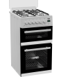 Beko EDG507W 50cm Twin Cavity Gas Cooker with Gas Hob - White