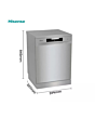 Hisense HS642D90XUK Dishwasher 14 Place Settings Steel