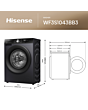 Hisense WF3S1043BB3 10.5kg 1400 Spin Steam Wash Black