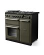 Rangemaster AURA90DFP/19281 90 Dual Fuel Range Cooker - River Bed with Onyx trim