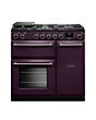 Rangemaster AURA90DFP/19282 90 Dual Fuel Range Cooker - Plum with Onyx trim