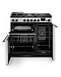 Rangemaster AURA90DFP/19323 90cm Dual Fuel Range Cooker - White with Brushed Nickel trim