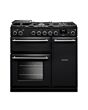 Rangemaster AURA90DFP/19324 90cm Dual Fuel Range Cooker - Charcoal Black with Brushed Nickel trim