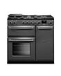 Rangemaster AURA90DFP/19325 90cm Dual Fuel Range Cooker - Slate with Brushed Nickel trim