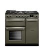 Rangemaster AURA90DFP/19329 90cm Dual Fuel Range Cooker - River Bed with Brushed Nickel trim