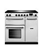 Rangemaster AURA90EIP/19283 Aura 90 Induction Range Cooker - White with Onyx trim