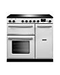 Rangemaster AURA90EIP/19331 90cm Induction Range Cooker - White with Brushed Nickel trim