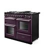 Rangemaster AURO110DF/19314 110cm Dual Fuel Range Cooker - Plum with Onyx trim