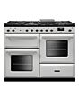 Rangemaster AURO110DF/19355 110cm Dual Fuel Range Cooker - White with Brushed Nickel trim