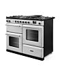 Rangemaster AURO110DF/19355 110cm Dual Fuel Range Cooker - White with Brushed Nickel trim
