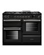 Rangemaster AURO110DF/19356 110cm Dual Fuel Range Cooker - Charcoal Black with Brushed Nickel trim