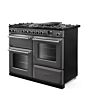 Rangemaster AURO110DF/19357 110cm Dual Fuel Range Cooker - Slate with Brushed Nickel trim