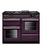 Rangemaster AURO110DF/19362 110cm Dual Fuel Range Cooker - Plum with Brushed Nickel trim