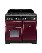 Rangemaster 92510 (CDL100DFFCY/C) CLASSIC DELUXE 100cm Dual Fuel Cooker, Cranberry Chrome Trim