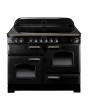 Rangemaster CDL110ECBL/BC CLASSIC DELUXE 110cm Ceramic Range Cooker, Black/Chrome