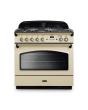 Rangemaster CLAS90FXDFFCR/B Classic FX 90cm Dual Fuel Cooker, Cream, Brass Trim