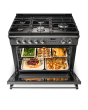 Rangemaster CLAS90FXDFFCR/B Classic FX 90cm Dual Fuel Cooker, Cream, Brass Trim
