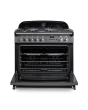 Rangemaster CLAS90FXDFFMG/B Classic FX 90cm Dual Fuel Cooker, M Green, Brass Trim