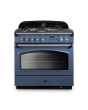 Rangemaster CLAS90FXDFFSB/C Classic FX 90cm Dual Fuel Cooker, Stone Blue, Chrome