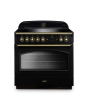 Rangemaster CLAS90FXEIBL/B Classic FX 90cm Induction Cooker, Black, Brass