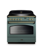 Rangemaster CLAS90FXEIMG/B Classic FX 90cm Induction Cooker, Mineral Green, Brass