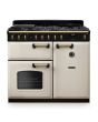 Rangemaster CLDL100DFPPCR/AB1 Classic Deluxe 100cm Dual Fuel Pale Cream/Antique Brass