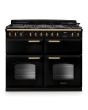Rangemaster CLDLB110DFPGBL/AB1 Classic Deluxe 110cm BC Dual Fuel Black/Antique Brass