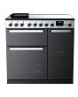 Rangemaster EDDL90EIGBLK/CM1 Edge Deluxe 90cm Induction Range Cooker, Black Glass/Chrome