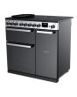 Rangemaster EDDL90EIGBLK/CM1 Edge Deluxe 90cm Induction Range Cooker, Black Glass/Chrome