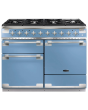 Rangemaster ELS110DFFCA Elise 110cm Dual Fuel Range Cooker, China Blue/Chrome