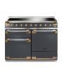 Rangemaster ELS110EISL/AB ELISE 110cm Induction Range Cooker, Slate with Antique Brass Trim