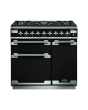Rangemaster ELS90DFFGB Elise 90 Dual Fuel Range Cooker, Gloss Black