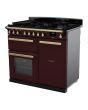 Rangemaster ESDL100DFPBOR/AB1 Estel Deluxe 100cm Dual Fuel Range Cooker, Bordeaux/Antique Brass