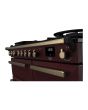 Rangemaster ESDL100DFPBOR/AB1 Estel Deluxe 100cm Dual Fuel Range Cooker, Bordeaux/Antique Brass