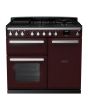 Rangemaster ESDL100DFPBOR/CM1 Estel Deluxe 100cm Dual Fuel Range Cooker, Bordeaux/Chrome