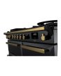 Rangemaster ESDL100DFPGBL/AB1 Estel Deluxe 100cm Dual Fuel Range Cooker, Black/Antique Brass