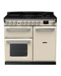 Rangemaster ESDL100DFPPCR/CM1 Estel Deluxe 100cm Dual Fuel Range Cooker, Pale Cream/Chrome