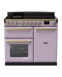Rangemaster ESDL100EIPHTH/AB1 Estel Deluxe 100cm Induction Range Cooker, Heather/Antique Brass