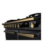 Rangemaster ESDL90DFPGBL/AB1 Estel Deluxe 90cm Dual Fuel Range Cooker, Black/Antique Brass