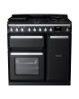 Rangemaster ESDL90DFPGBL/CM1 Estel Deluxe 90cm Dual Fuel Range Cooker, Black/Chrome