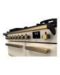 Rangemaster ESDL90DFPPCR/AB1 Estel Deluxe 90cm Dual Fuel Range Cooker, Pale Cream/Antique Brass