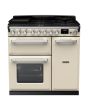 Rangemaster ESDL90DFPPCR/CM1 Estel Deluxe 90cm Dual Fuel Range Cooker, Pale Cream/Chrome