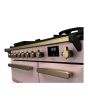 Rangemaster ESDL90DFPPPK/AB1 Estel Deluxe 90cm Dual Fuel Range Cooker, Pale Pink/Antique Brass