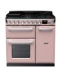 Rangemaster ESDL90DFPPPK/CM1 Estel Deluxe 90cm Dual Fuel Range Cooker, Pale Pink/Chrome