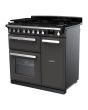 Rangemaster ESDL90DFPSLT/CM1 Estel Deluxe 90cm Dual Fuel Range Cooker, Slate/Chrome