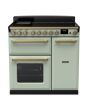 Rangemaster ESDL90EIPMNT/AB1 Estel Deluxe 90cm Induction Range Cooker, Mint/Antique Brass